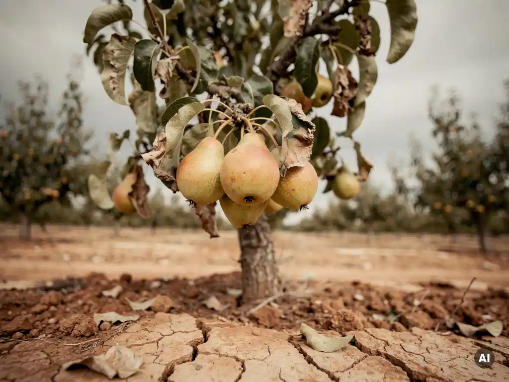 What are the consequences of climate change for pear growers?