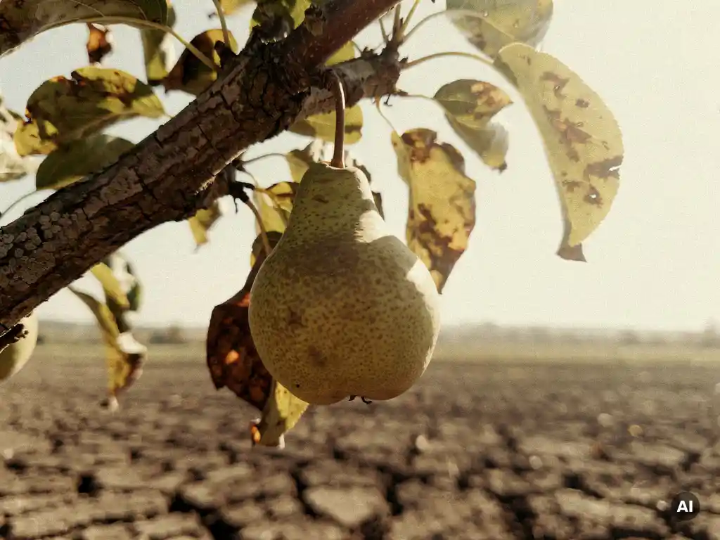 Why do pears grow less well in warm climates?