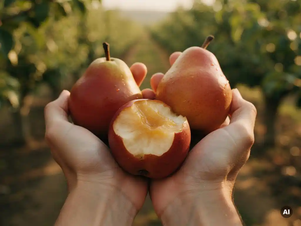 Which pear varieties are easy to eat without a knife?