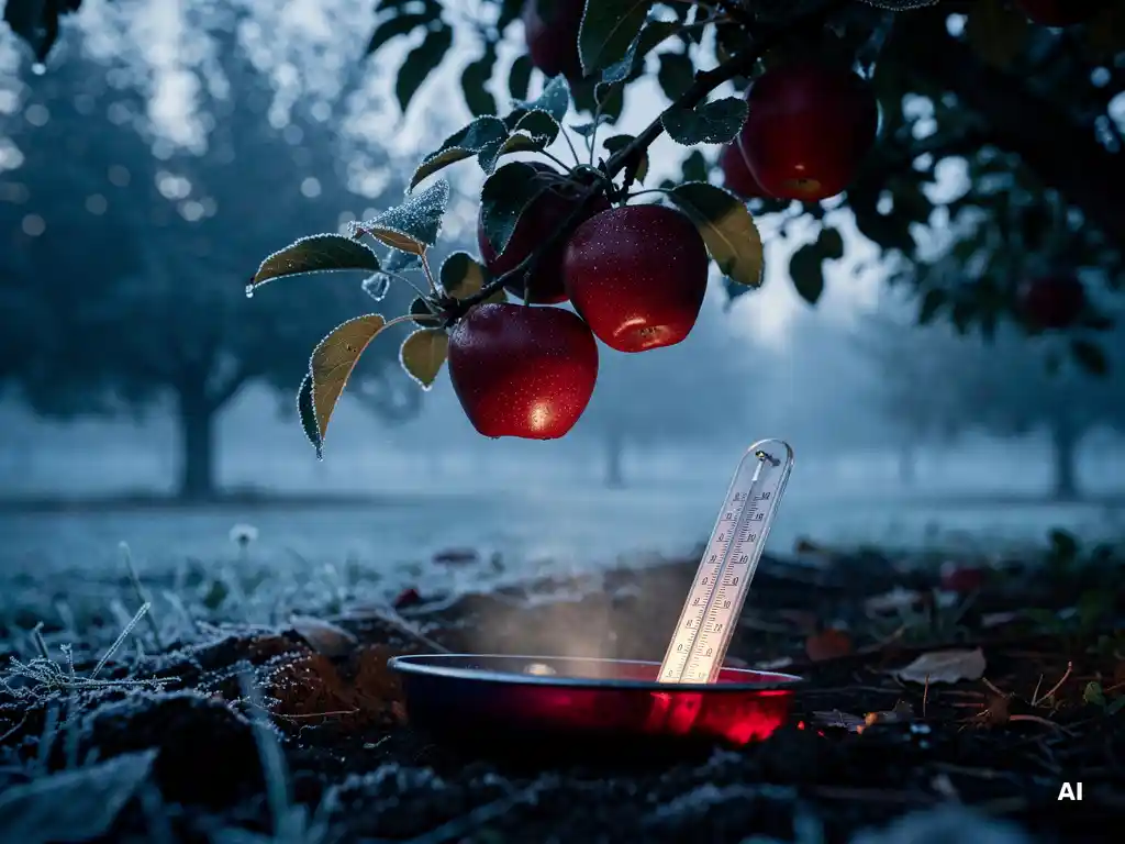 What is the influence of night temperatures on apple color?