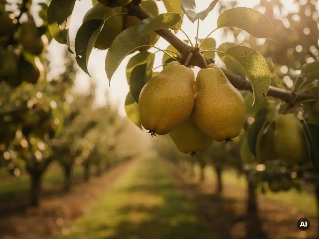 Which pear varieties combine well with warm summers?