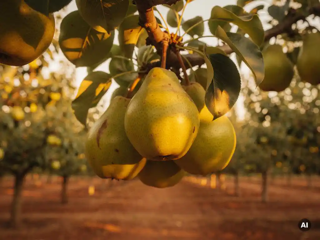 Which new pear varieties have been developed for warm regions?